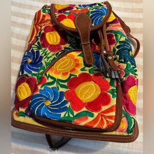 Floral backpack made in Mexico